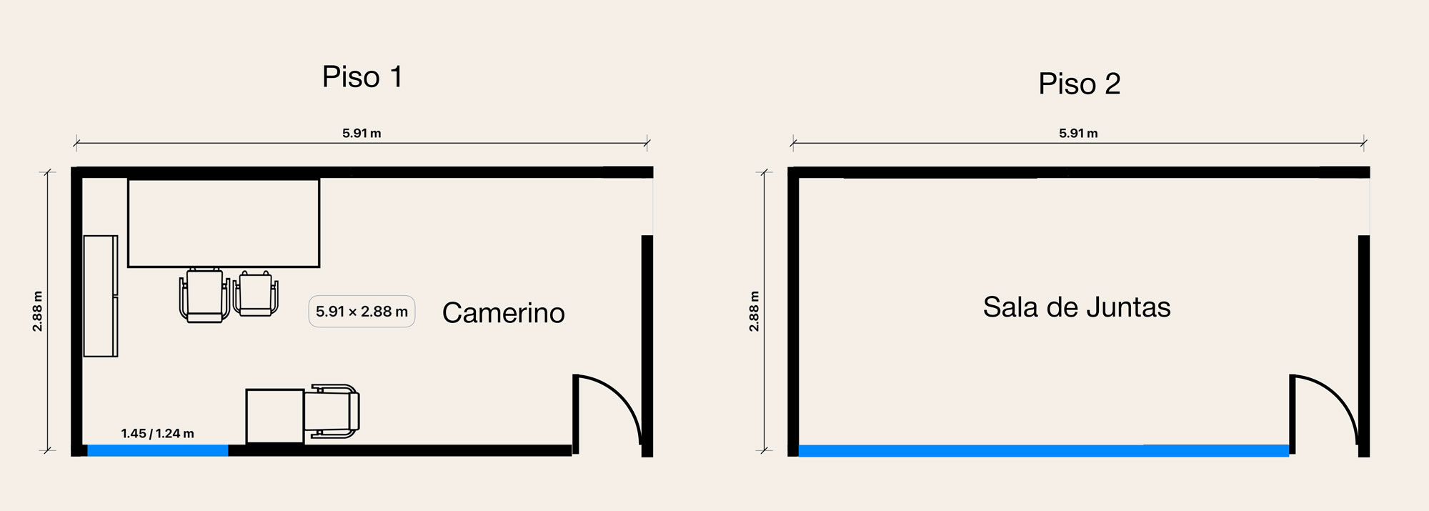 Planos Camerino y Sala de Juntas